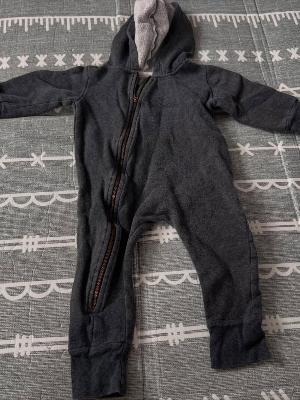 Mini Mioche Grey Zip Sweater Romper